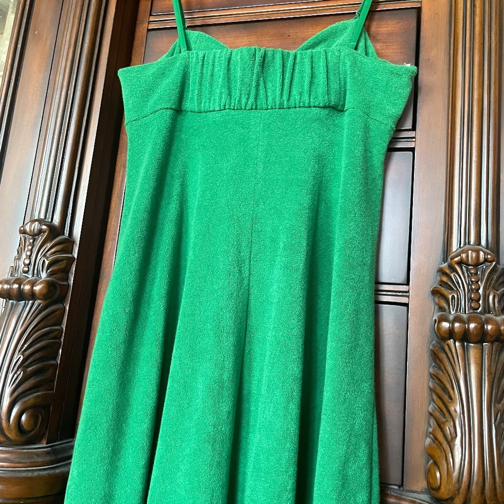 Zimmerman Teddy Tie Front Terrycloth Dress in Green - Picture 3 of 3